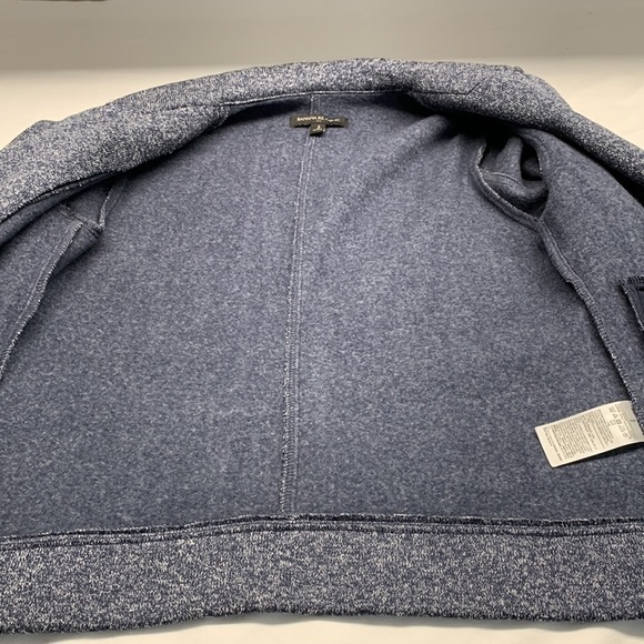 Banana Republic Asymmetrical Sweater Jacket Small Navy Blue/White Mix - Picture 4 of 12